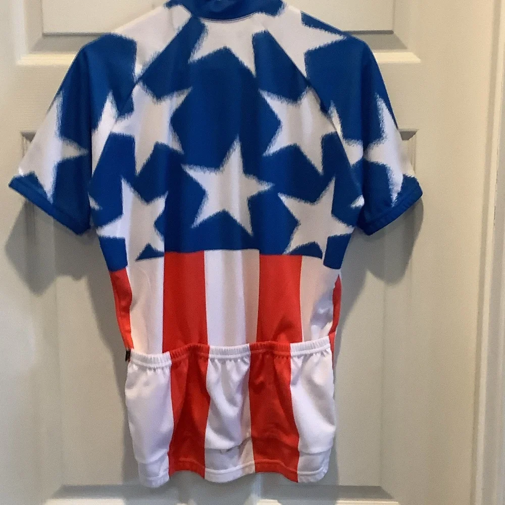 Patriotic Star‎ Men's Cycling Jersey - Blue, Red, White